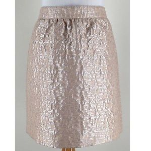 LOFT Beige Metallic Detail Fully Lined Skirt